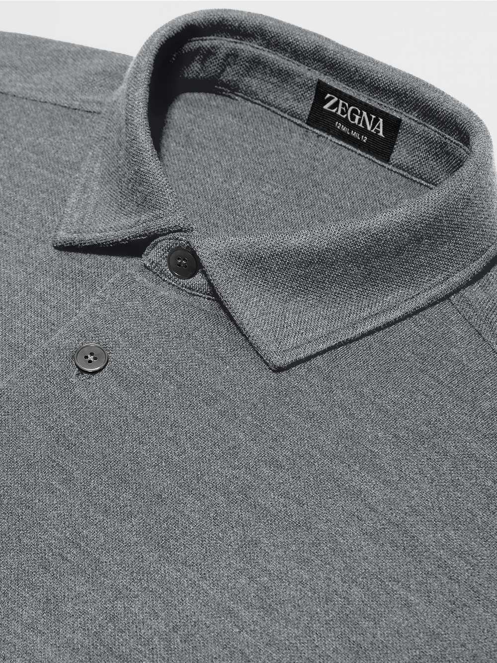 Grey Mélange 12milmil12 Wool Polo Shirt | ZEGNA | Kingdom of Saudi Arabia