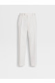 White Cotton and Wool Pants