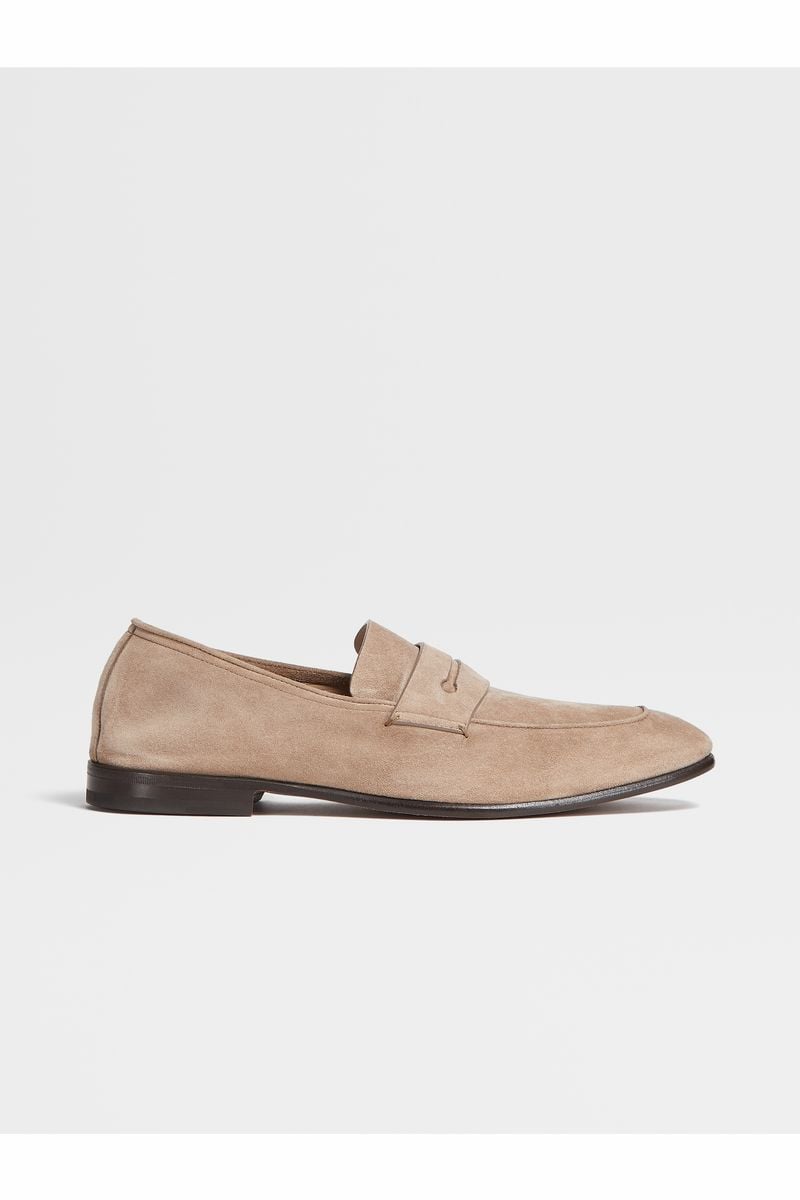 Beige Suede L'Asola Loafers