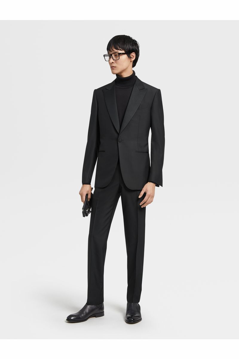 Black Trofeo™ 600 Wool and Silk Evening Suit