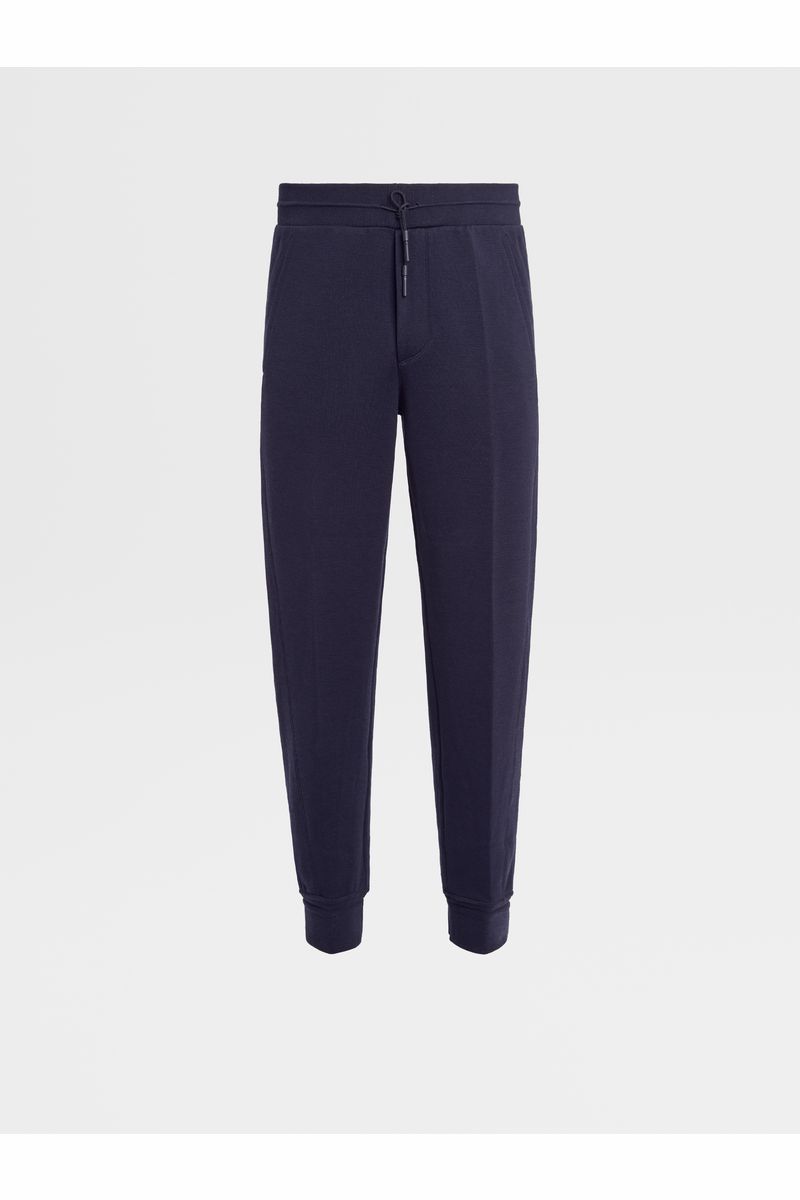 Navy Blue High Performance™ Wool and Cotton Joggers