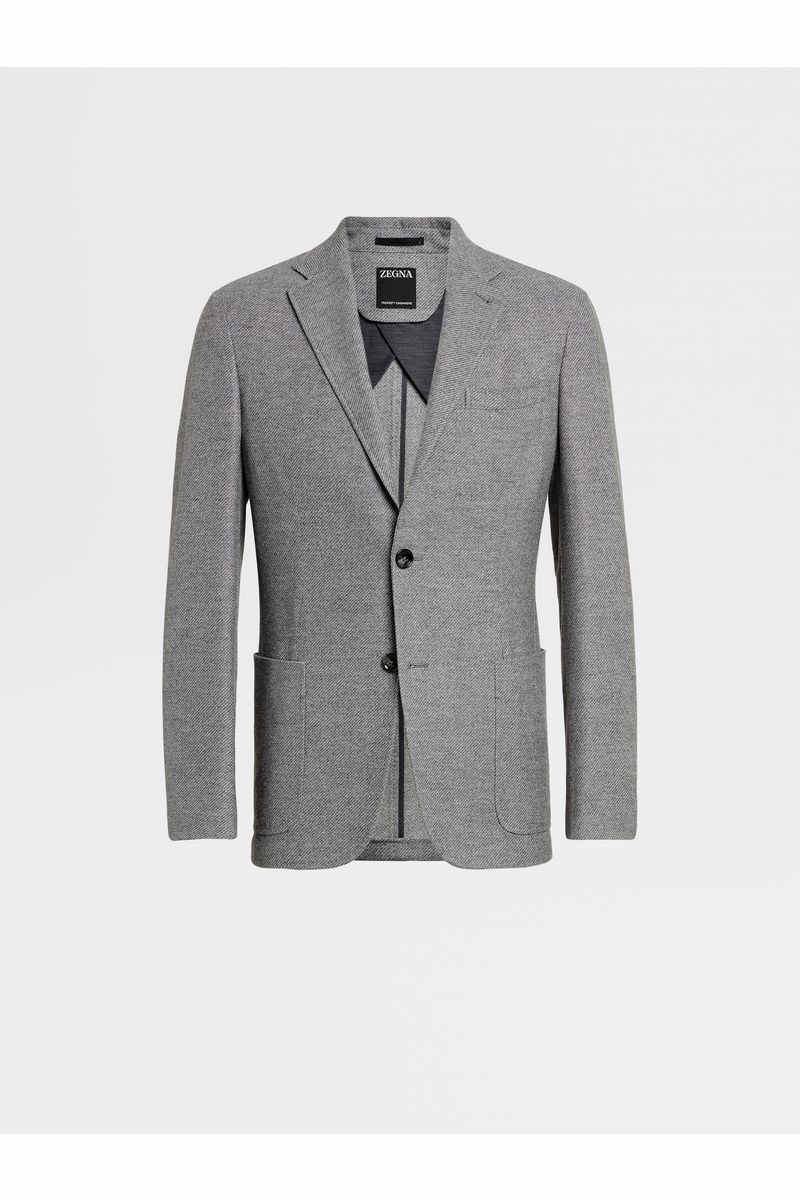 Grey Mélange Trofeo™ Cashmere Shirt Jacket