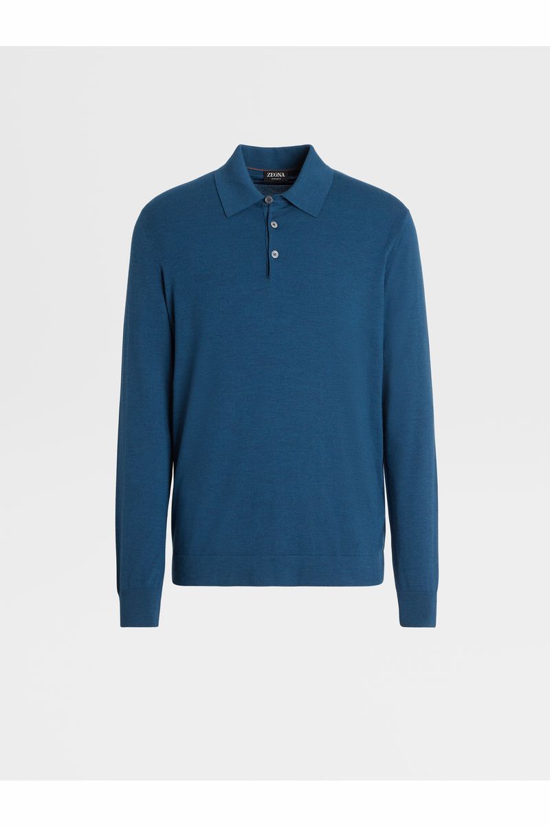 Teal Blue 12milmil12 Wool Polo Shirt