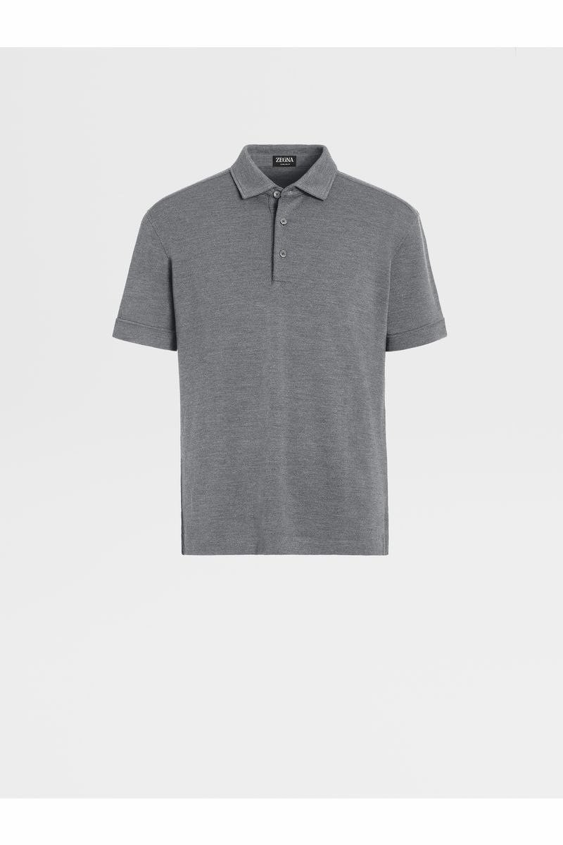 Grey Mélange 12milmil12 Wool Polo Shirt