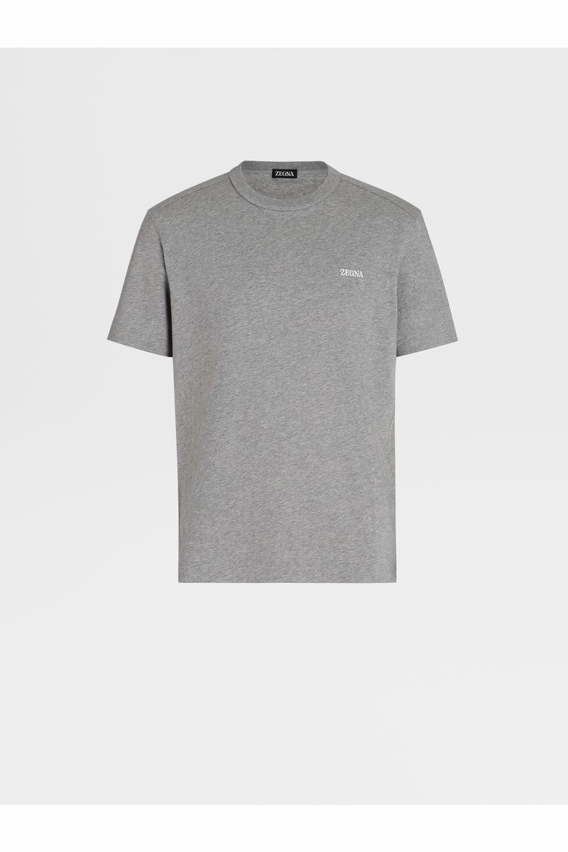 Grey Mélange Cotton T-shirt