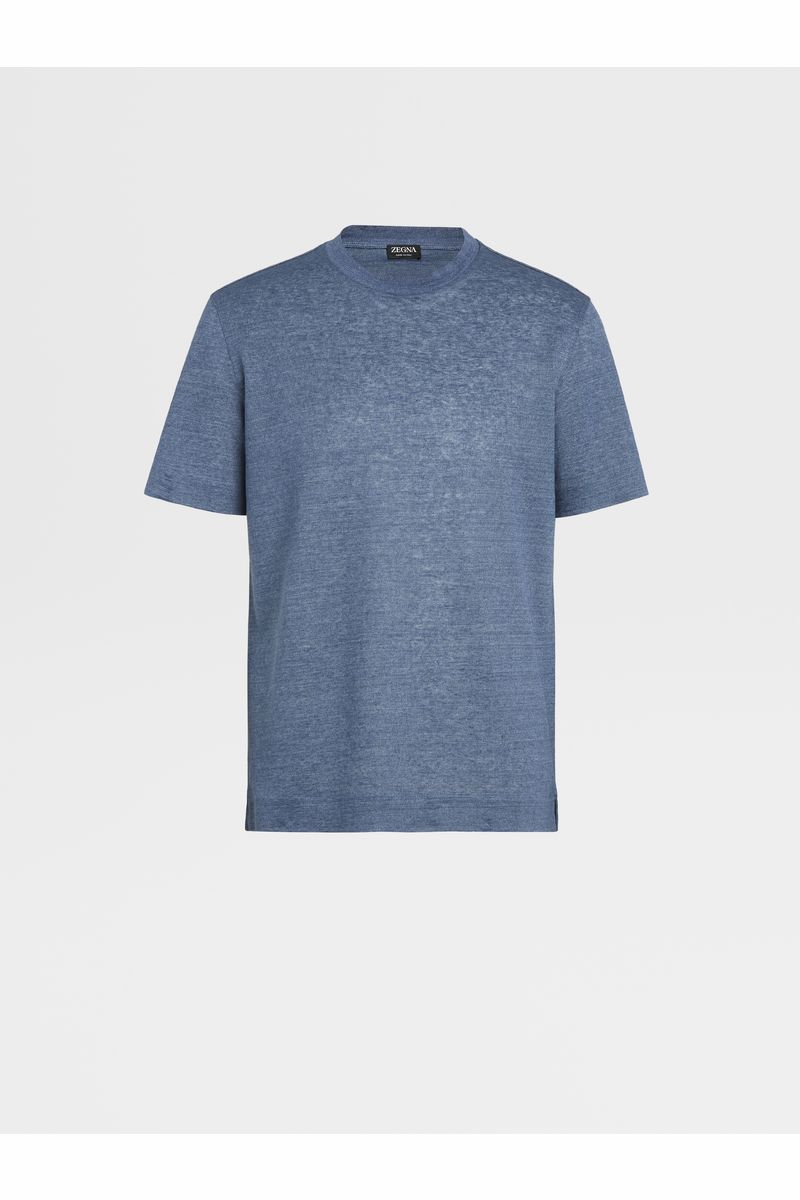 Avio Blue Linen T-shirt