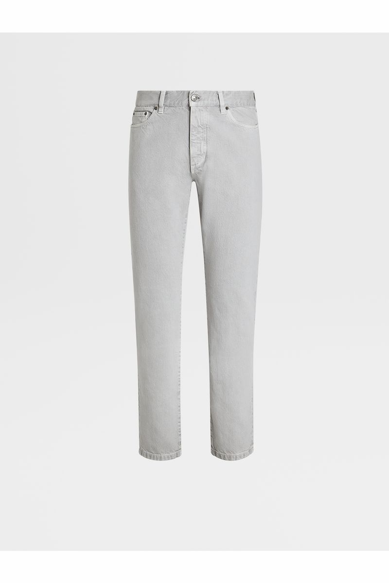 Grey Mélange Marbled Cotton Roccia Jeans