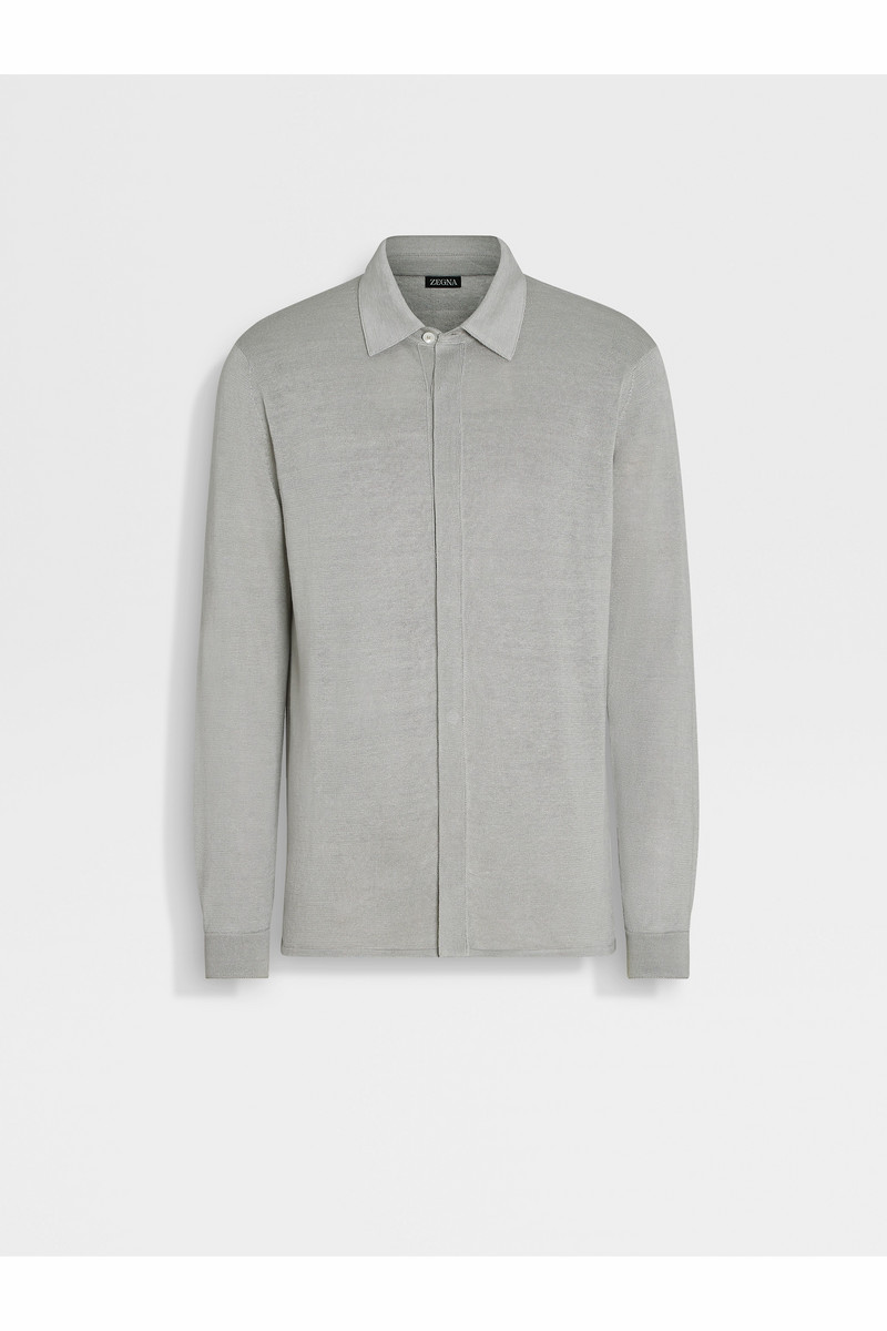 Light Grey Linen and Silk Shirt